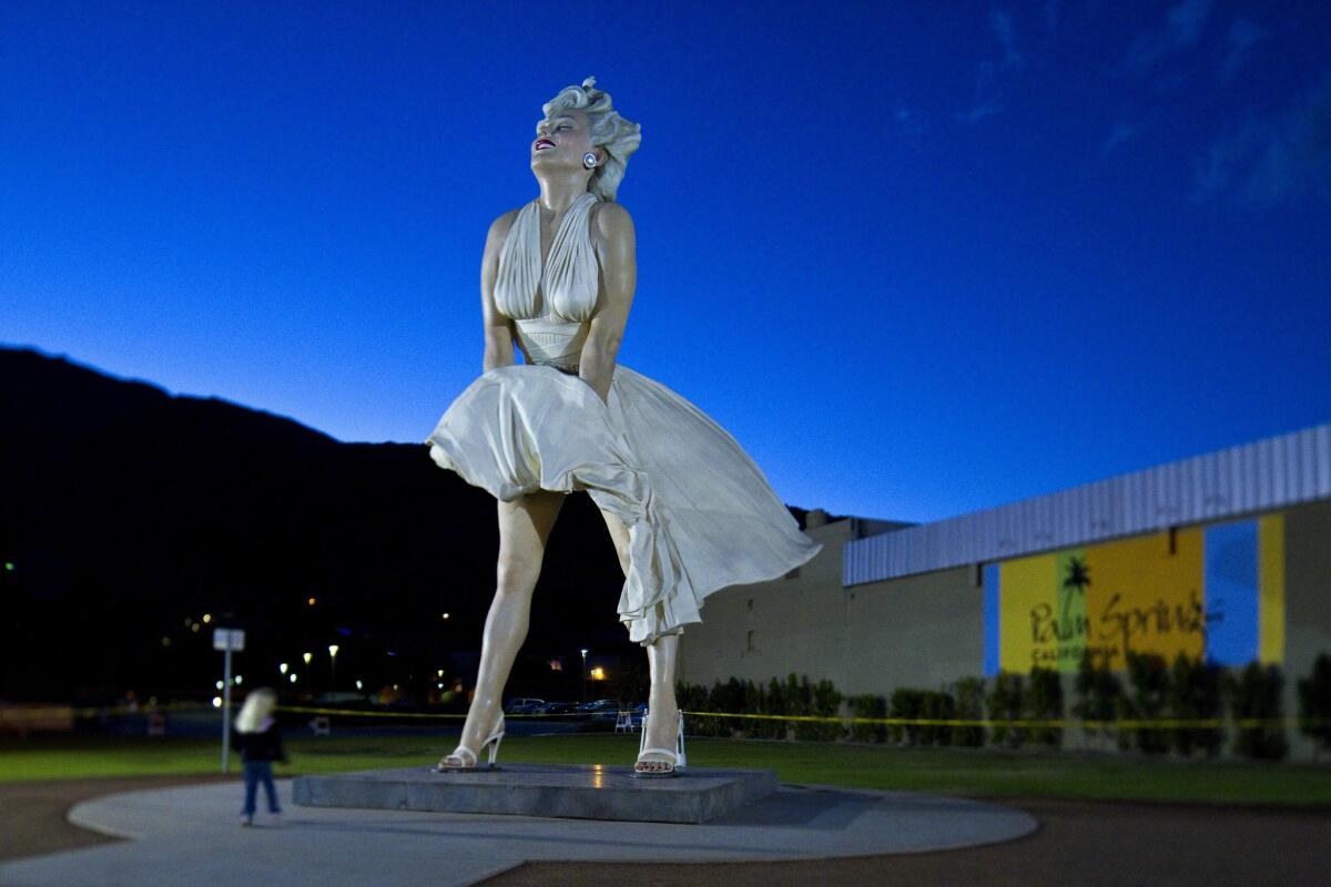 The 26-foot-high "Forever Marilyn" statue by J. Seward Johnson, shown in Palm Springs a decade ago.