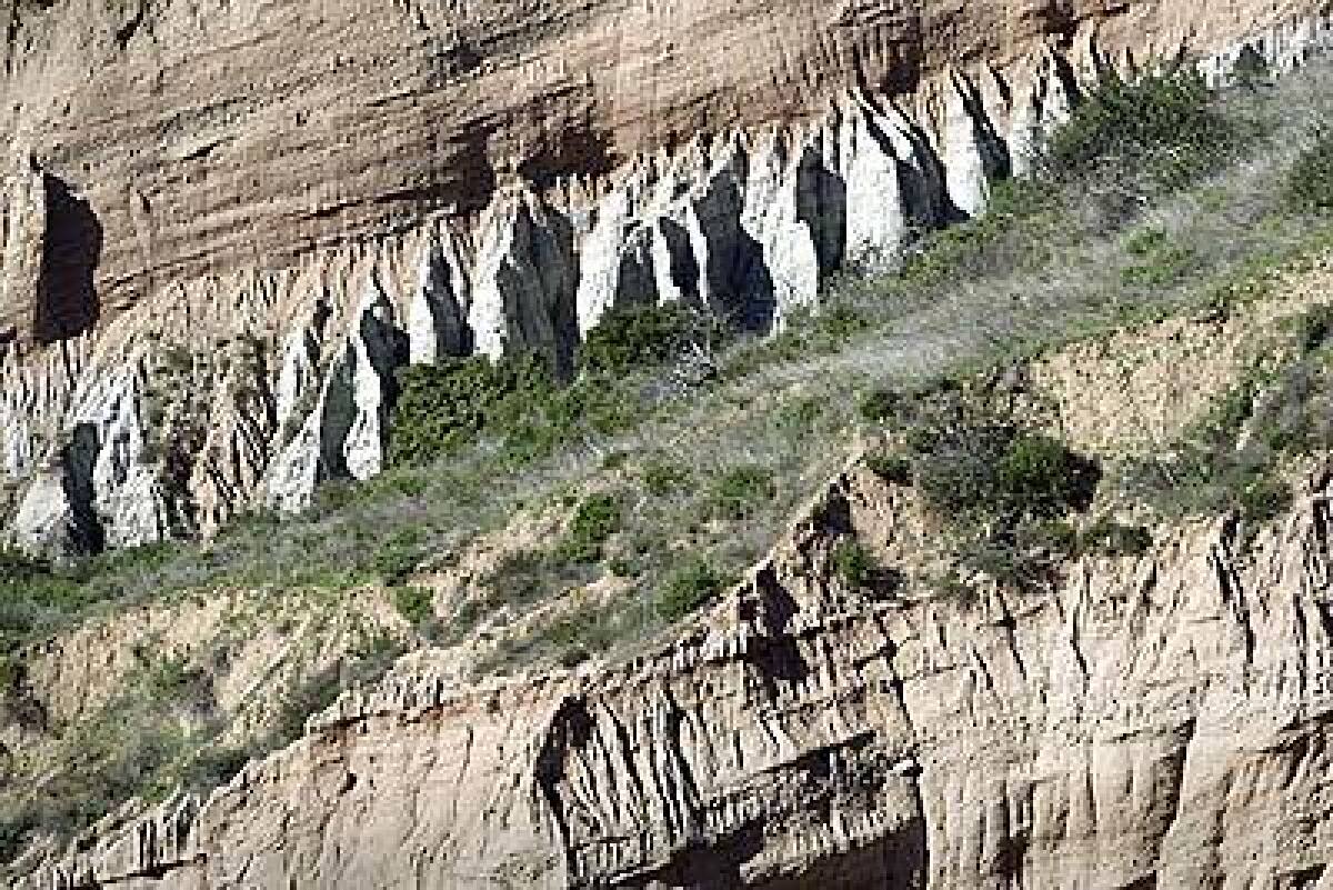 In Little Grand Canyon, an ancient landslide has left layers of sedimentation in contrasting stages of erosion.