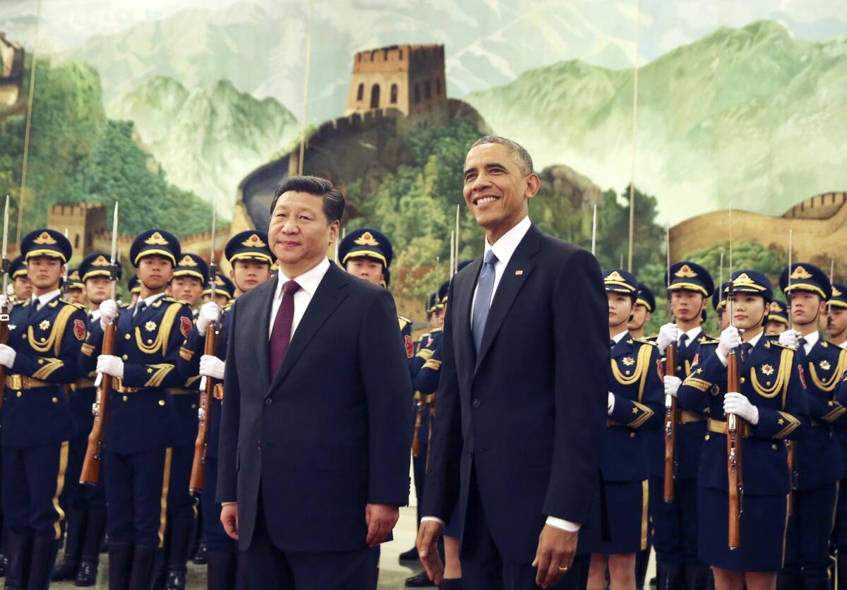 China's Xi Jinping and U.S. President Barack Obama in China laid out ambitious new targets to cut pollution.
