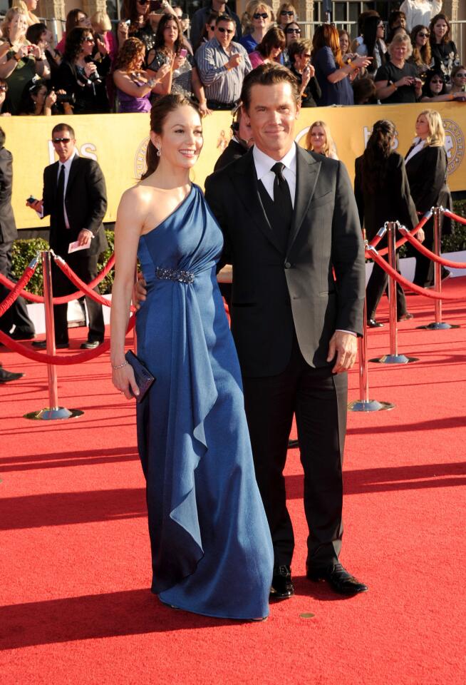 Actors Diane Lane, right, and Josh Brolin. Lane is nominated for female in a movie or miniseries ("Cinema Verite").