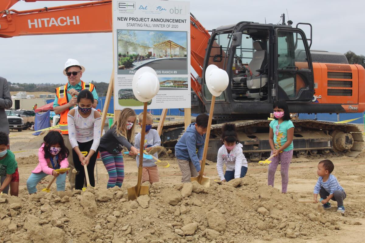 Future Pacific Sky students helped with the groundbreaking.