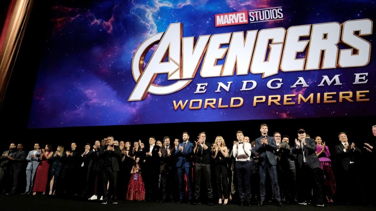 Members of the "Avengers: Endgame" cast and crew gather at the world premiere