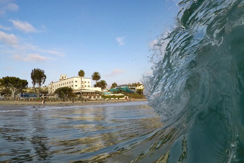 A view of the Hotel Laguna at 425 South Coast Hwy from the ocean at Main Beach.