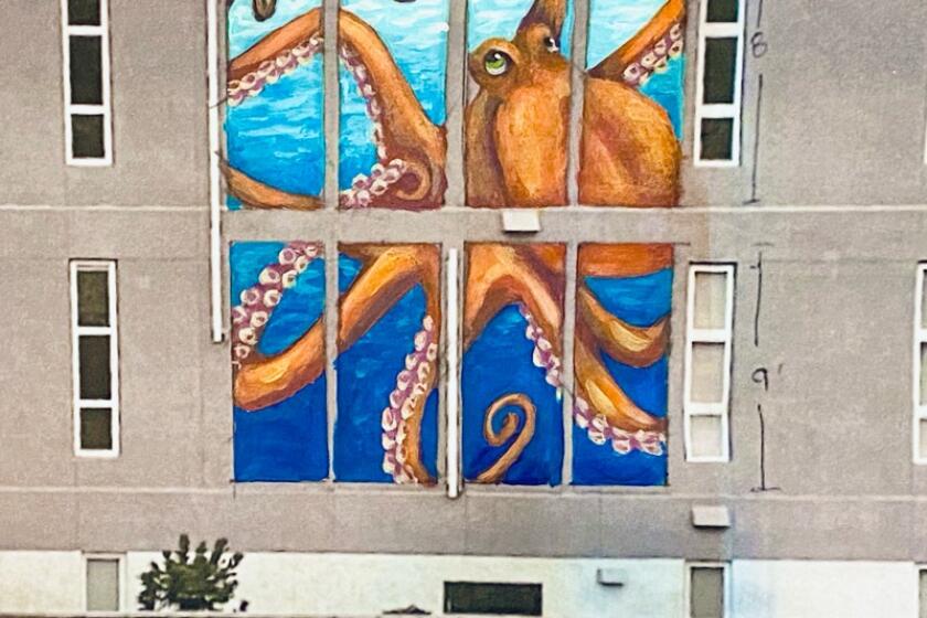 This eight-panel octopus is one of the sea creatures that will be displayed in "Fathoms," a mural that will to be installed in June on the east wall of the Jefferson Pacific Ranch apartment complex off Interstate 5.