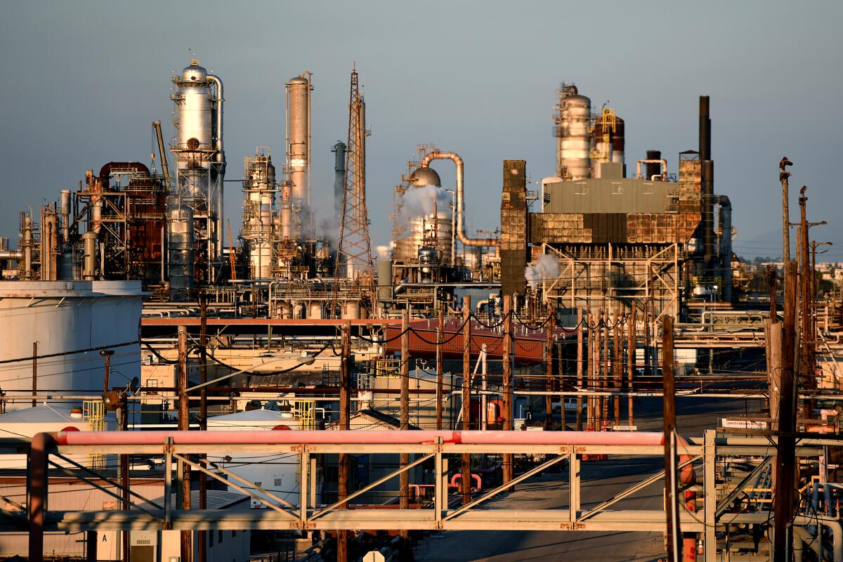 An oil refinery in Torrance, Calif.