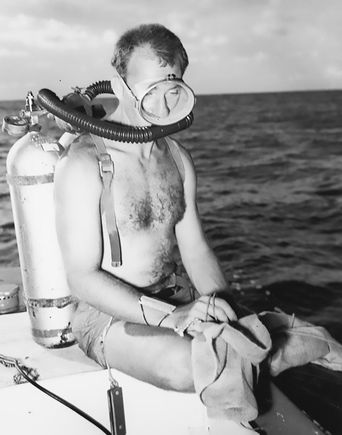 Walter Munk at work in the South Pacific, Capricorn Expedition. (1952)