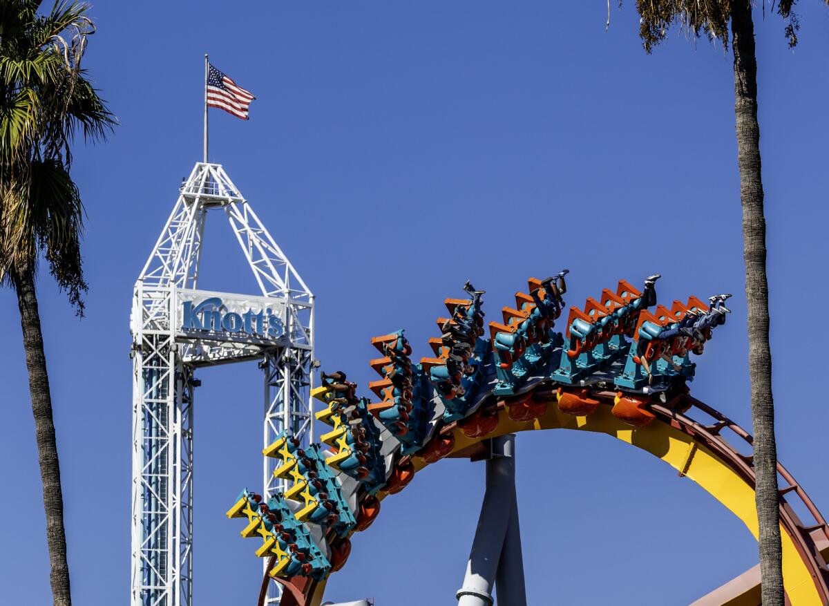 A roller coaster at Knott's Berry Farm.