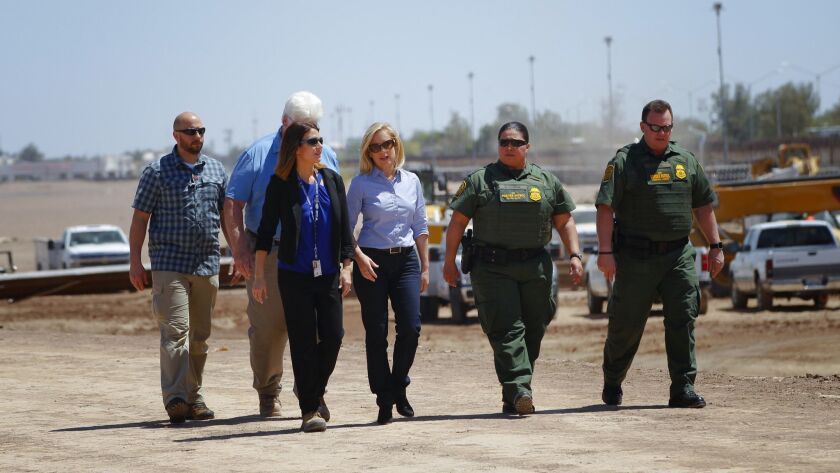 Homeland Security Secretary Visits Calexico Border Construction The