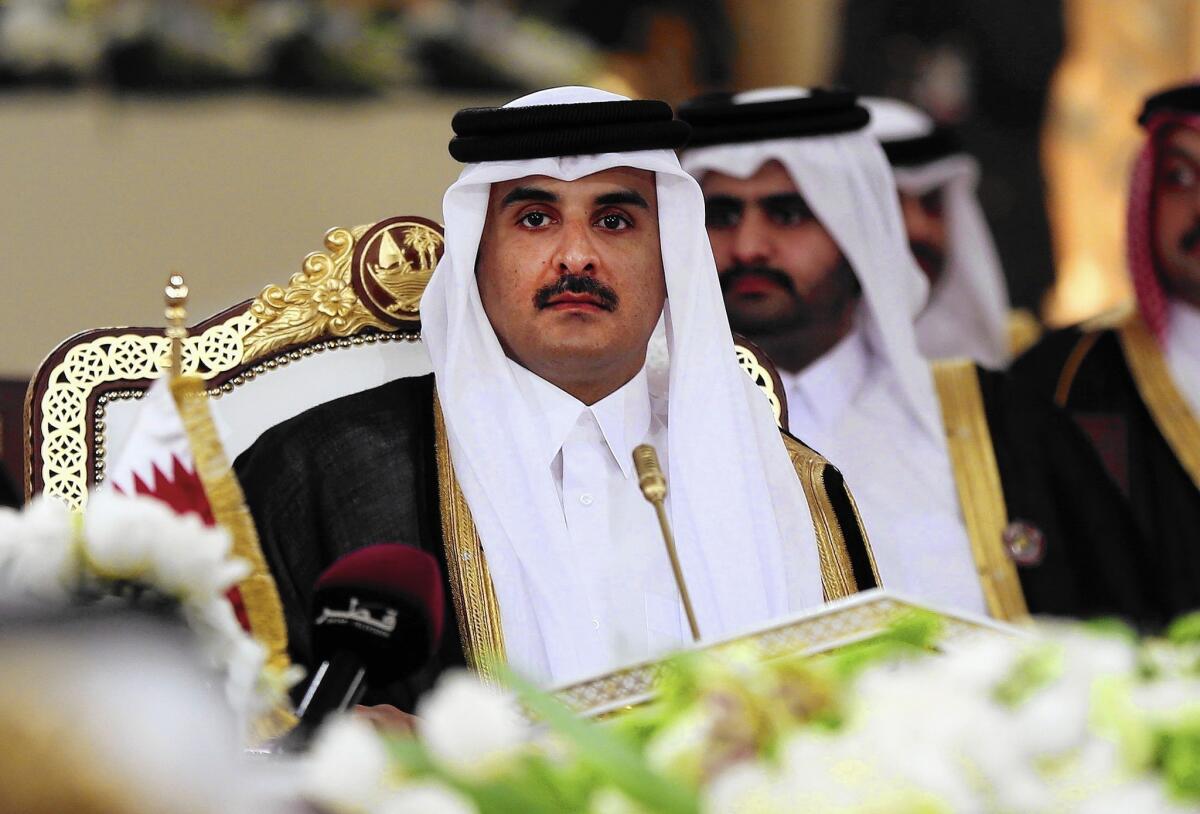 Sheik Tamim bin Hamad al Thani, the emir of Qatar, has said that his government doesn't fund extremists, but that it would be a "big mistake" to brand all Islamist movements as extremist.