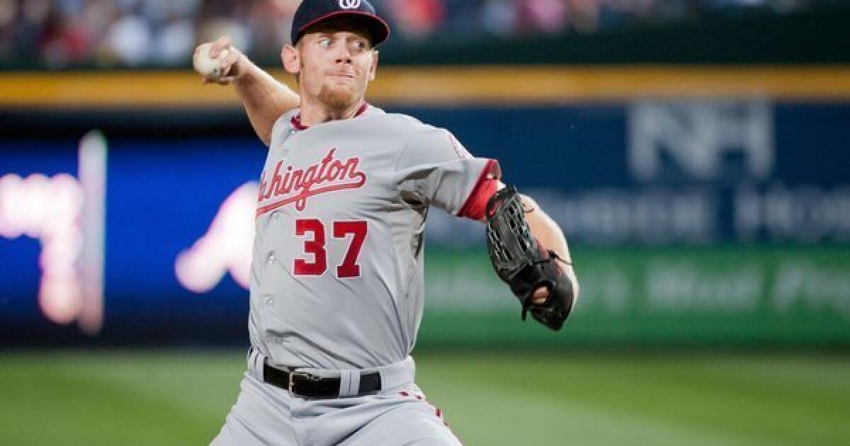 Stephen Strasburg, the top selection in the 2009 MLB First Year Player  Draft, is introduced as the newest member of the Washington Nationals at  Nationals Park in Washington on August 21, 2009.