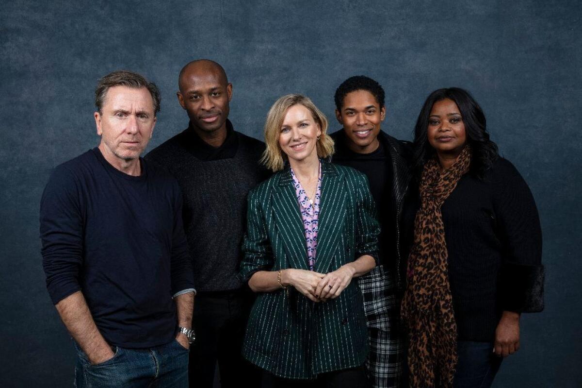 Tim Roth, Julius Onah, Naomi Watts, Kelvin Harrison Jr. and Octavia Spencer, from the film, "Luce," photographed at the L.A. Times photo and video studio at the Sundance Film Festival in Park City, Utah.