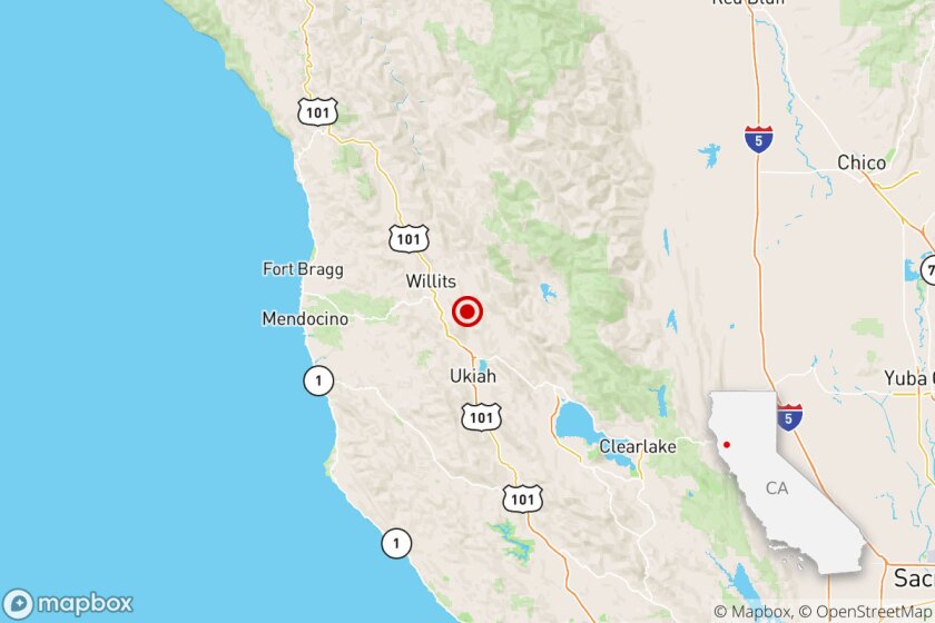 A magnitude 4.0 earthquake was reported 13 miles from Ukiah, Calif., on Tuesday.