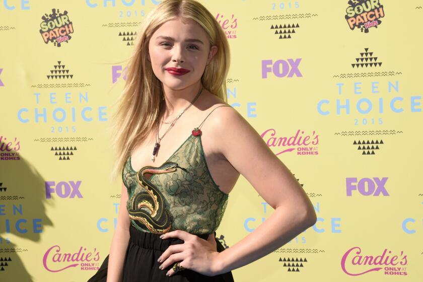 Chloe Grace Moretz arrives at the Teen Choice Awards at the Galen Center on Sunday in Los Angeles.