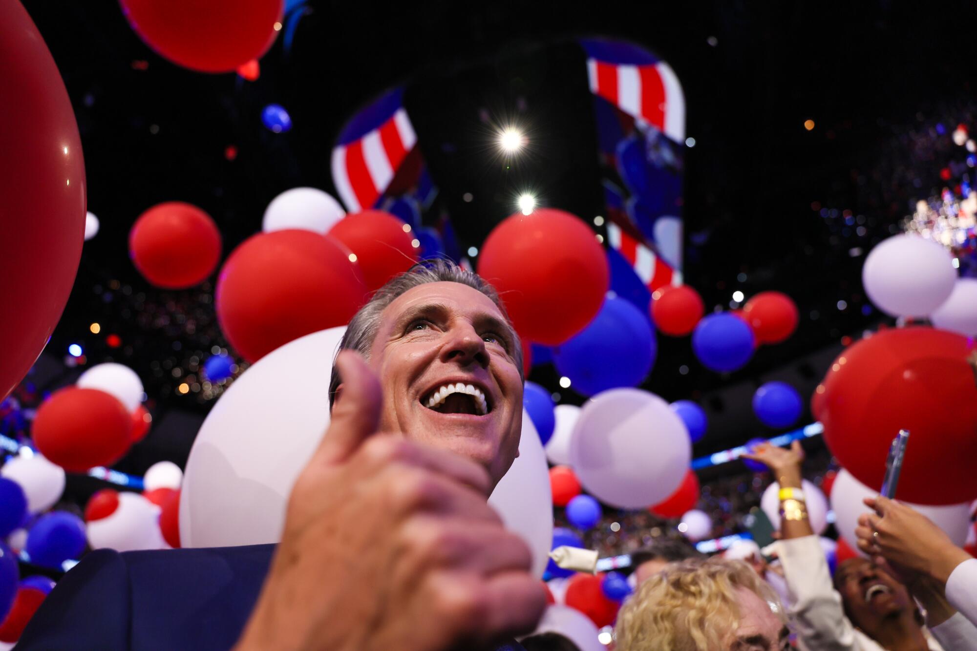 California Gov. Gavin Newsom joins the state's delegation on the final day of the Democratic National Convention.