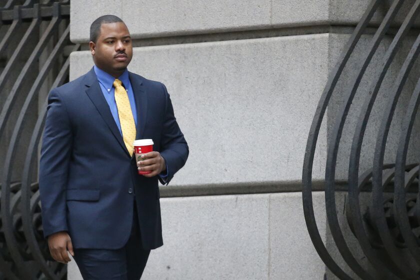 William Porter, one of six Baltimore police officers charged in connection with the death of Freddie Gray, arrives at the courthouse on Nov. 30.
