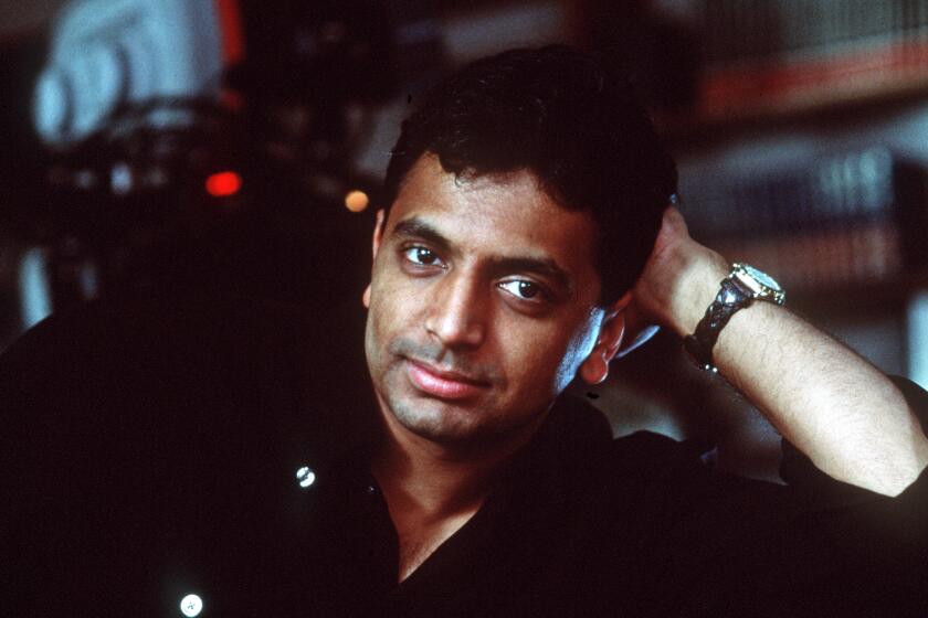 M. Night Shyamalan on the set of "The Sixth Sense".