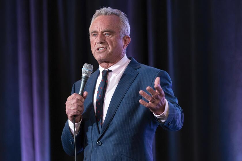 Independent presidential candidate Robert F. Kennedy Jr. speaks during the Libertarian National Convention at the Washington Hilton in Washington, Friday, May 24, 2024. (AP Photo/Jose Luis Magana)