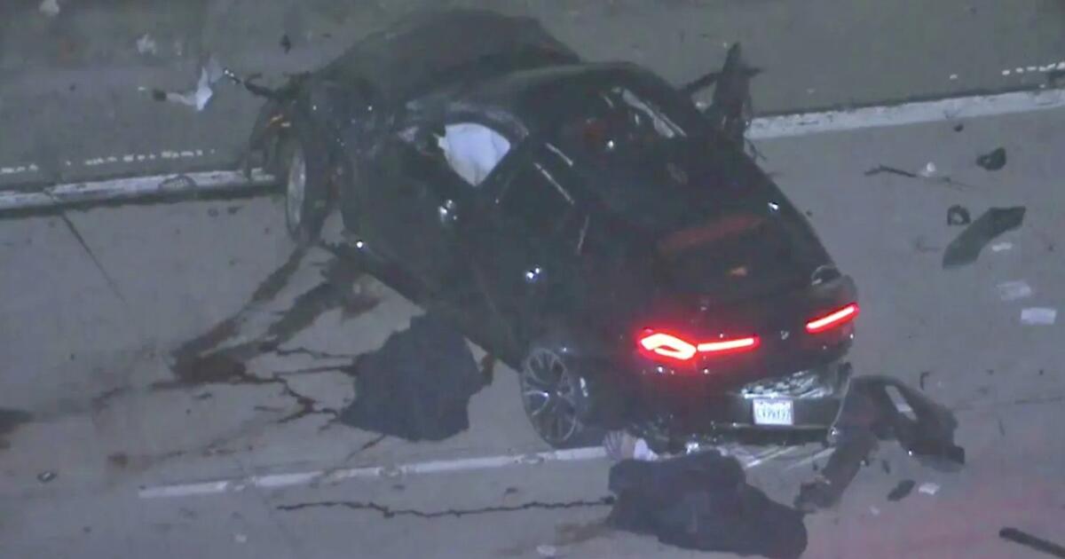 Two dead, one in custody after police pursuit ends in freeway crash in Pomona
