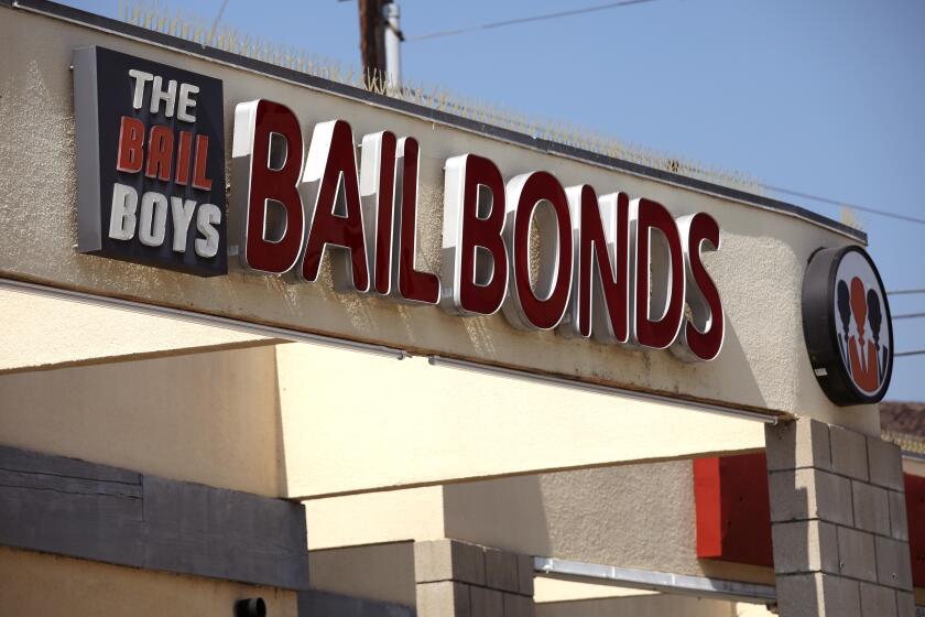 LOS ANGELES, CA - SEPTEMBER 25, 2023 - The Bail Boys Bail Bonds in Los Angeles on September 25, 2023. A new pretrial protocol will eliminate money bail for most people in Los Angeles County between their arrest and their arraignment, beginning Oct. 1. (Genaro Molina / Los Angeles Times)