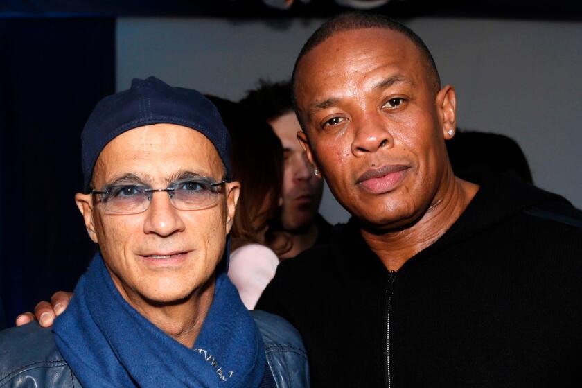 Beats co-founders Jimmy Iovine, left, and Dr. Dre were accused of double-crossing former partner Noel Lee.