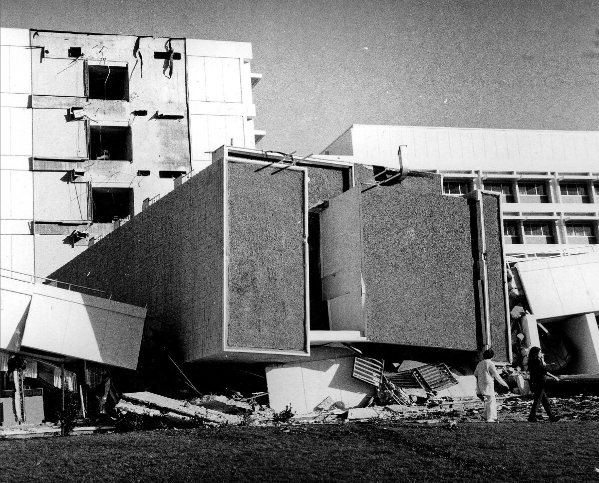 A damaged building