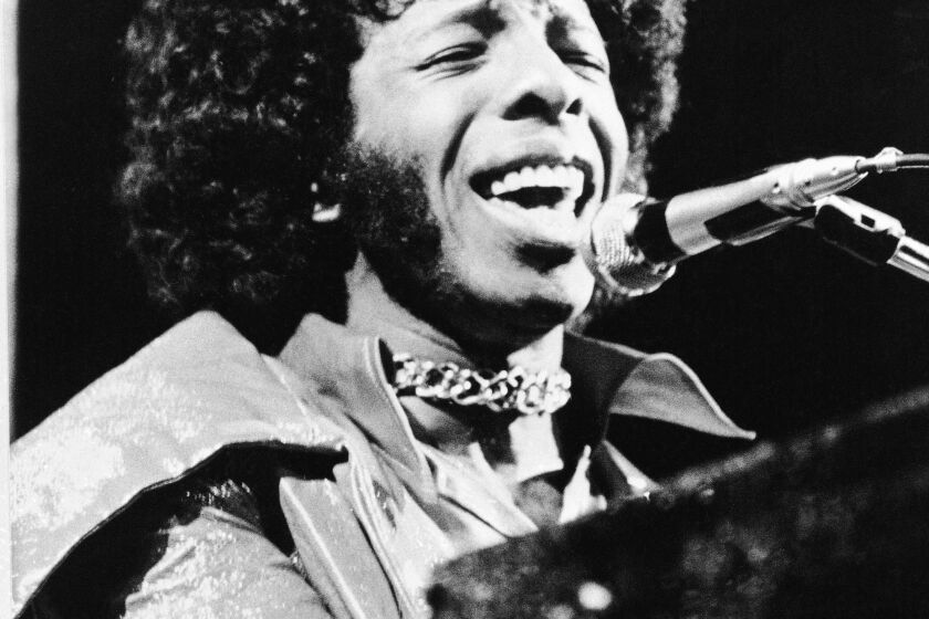 FILE - Rock star Sylvester "Sly" Stone of Sly and the Family Stone, April 1972. Questlove has his own book imprint and is launching it with a memoir by one of the world's most influential and enigmatic musicians, Sly Stone, leader of Sly and the Family Stone. (AP Photo, File)
