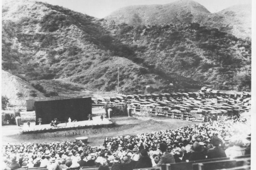 Stacked parking at the Bowl in 1922. Credit: Hollywood Bowl Museum Collection.