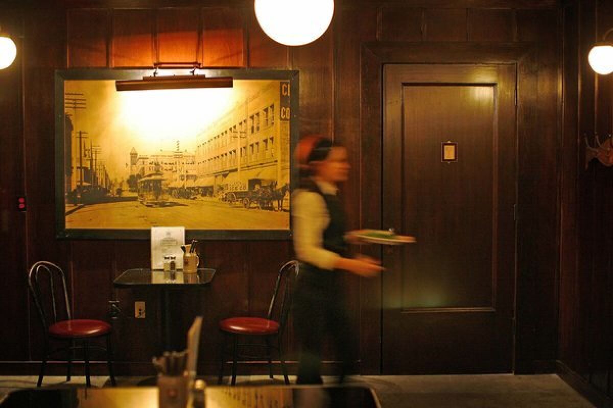 A nondescript door in the back of Cole's restaurant in downtown Los Angeles leads to the bar called the Varnish.