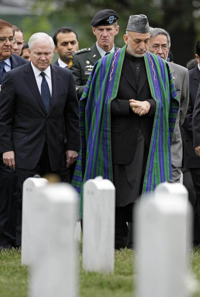 Robert Gates with Afghanistan's Hamid Karzai