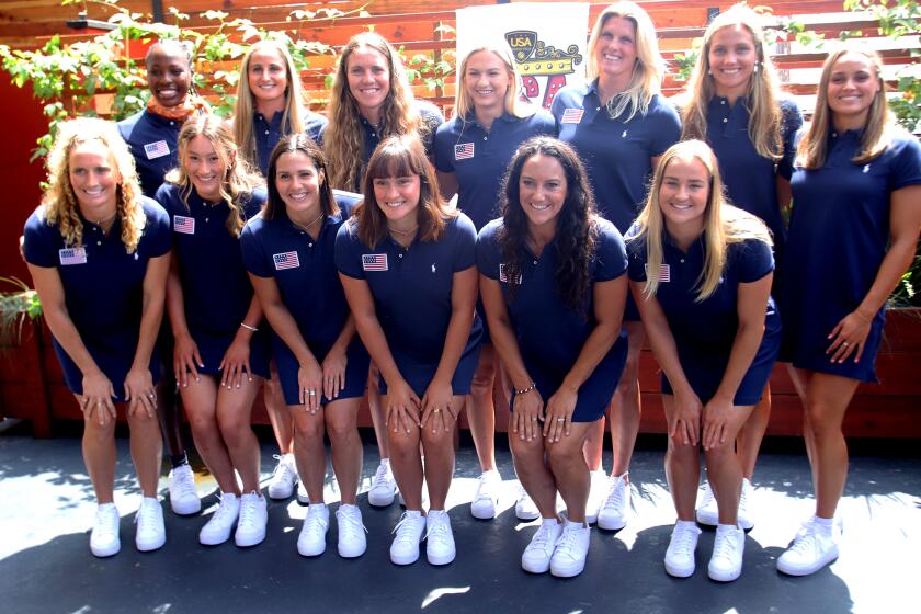 The U.S. 2024 Olympic women's water polo team.