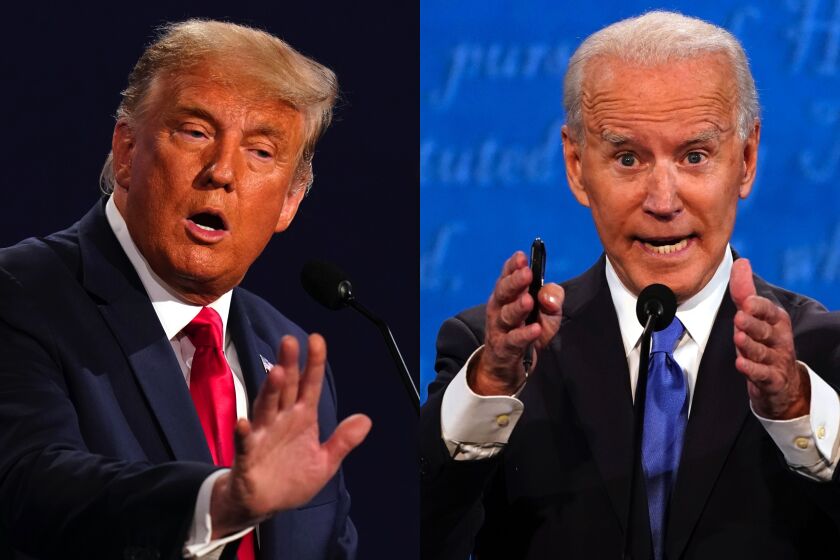 President Trump and Democratic challenger Joe Biden during Thursday's debate.