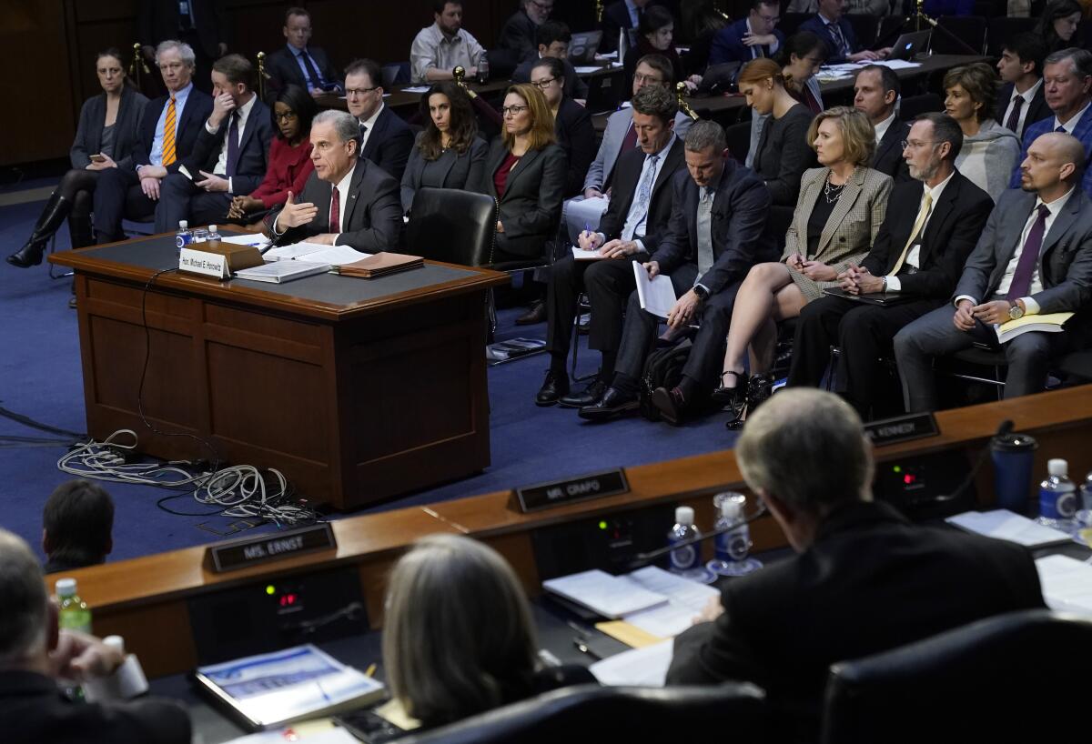 Michael Horowitz, Justice Department inspector general, testifies Wednesday before the Senate Judiciary Committee.