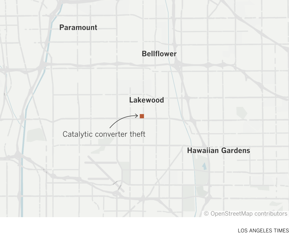 A map shows where the catalytic converters were stolen.
