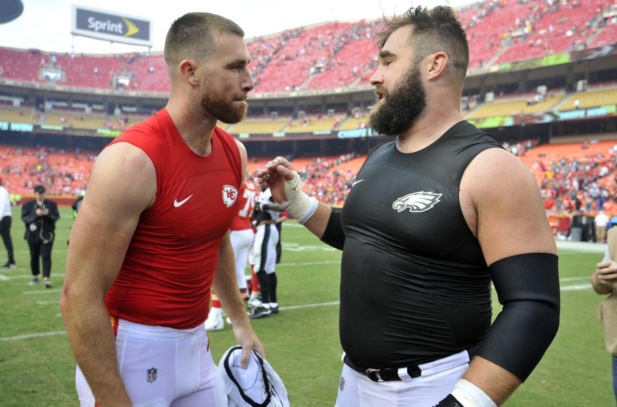 Kelce brothers, and parents, brace for 'emotional' Super Bowl - Los Angeles  Times