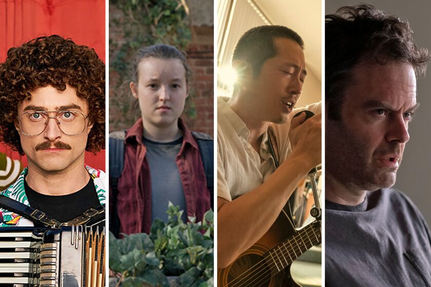 Stills from "Weird: The Al Yankovic Story," "The Last of Us," "Beef" and "Barry" - All top contenders in the 2023 BuzzMeter.