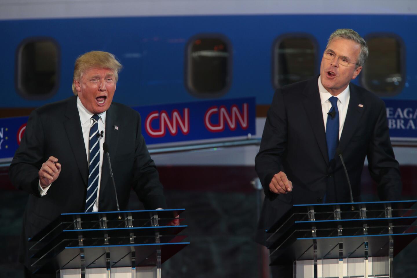 Donald Trump, left, and Jeb Bush