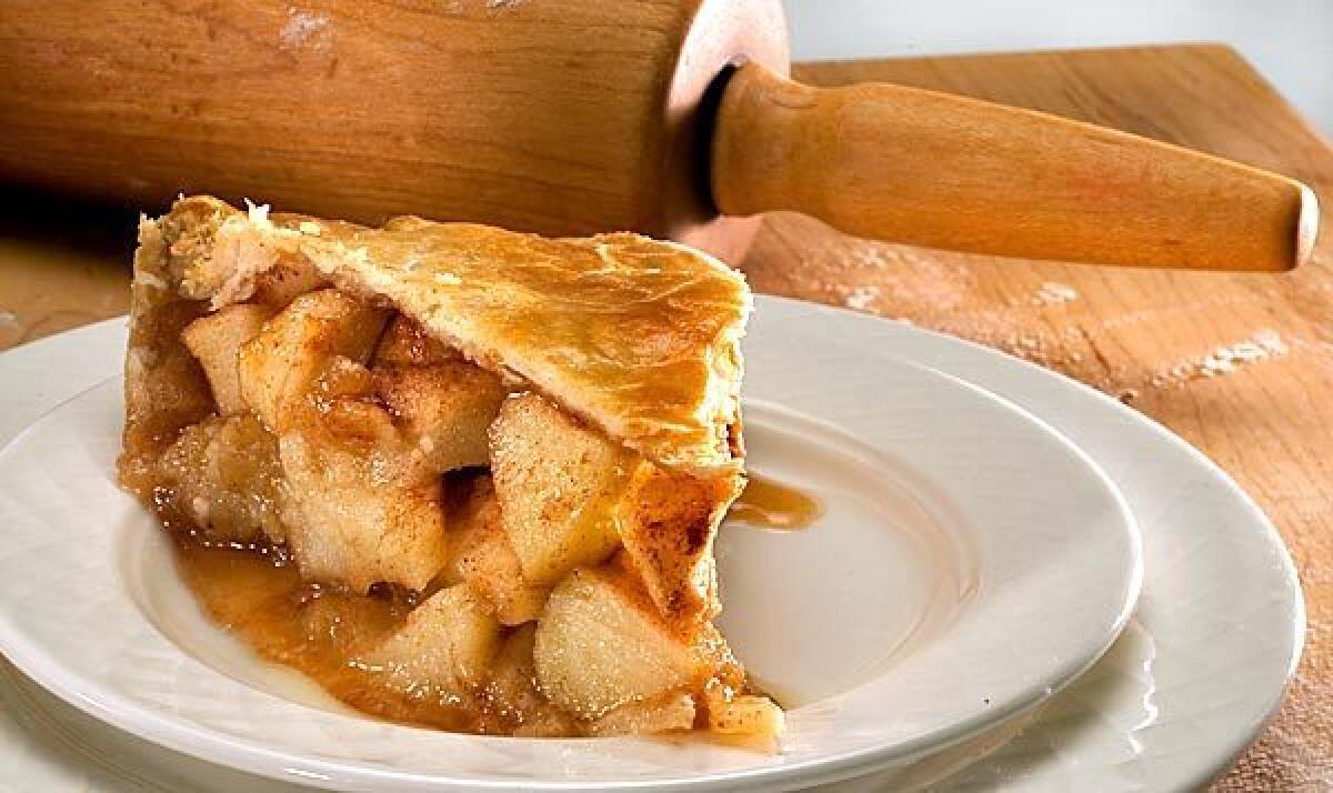 Apple pie with a sweet, spicy glaze.