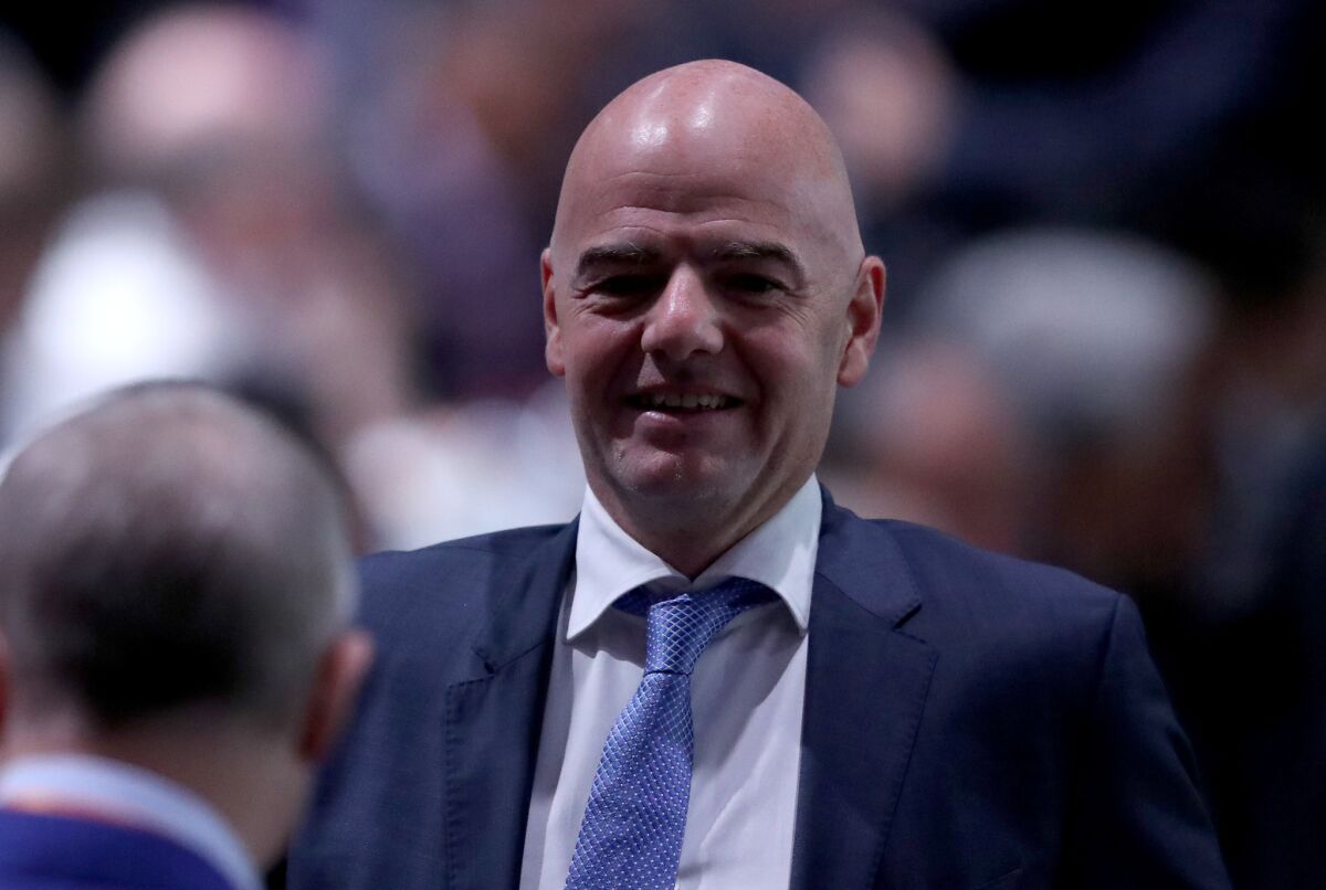 Gianni Infantino waits on Friday for the Extraordinary FIFA Congress to begin in at Hallenstadion in Zurich. Infantino, with Swiss and Italian nationality, won 115 votes to become the international soccer organization's new president.