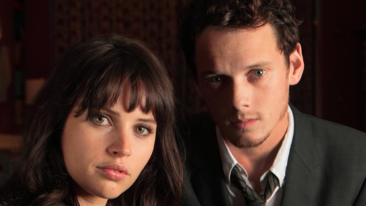 Felicity Jones and Anton Yelchin, who starred together in "Like Crazy." (Carolyn Cole / Los Angeles Times)