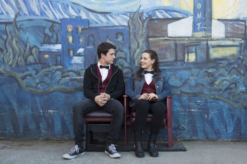 13 REASONS WHY -- (Left to Right) Dylan Minnette and Katherine Langford in a scene from the Netflix series 13 Reasons Why. 13 REASONS WHY