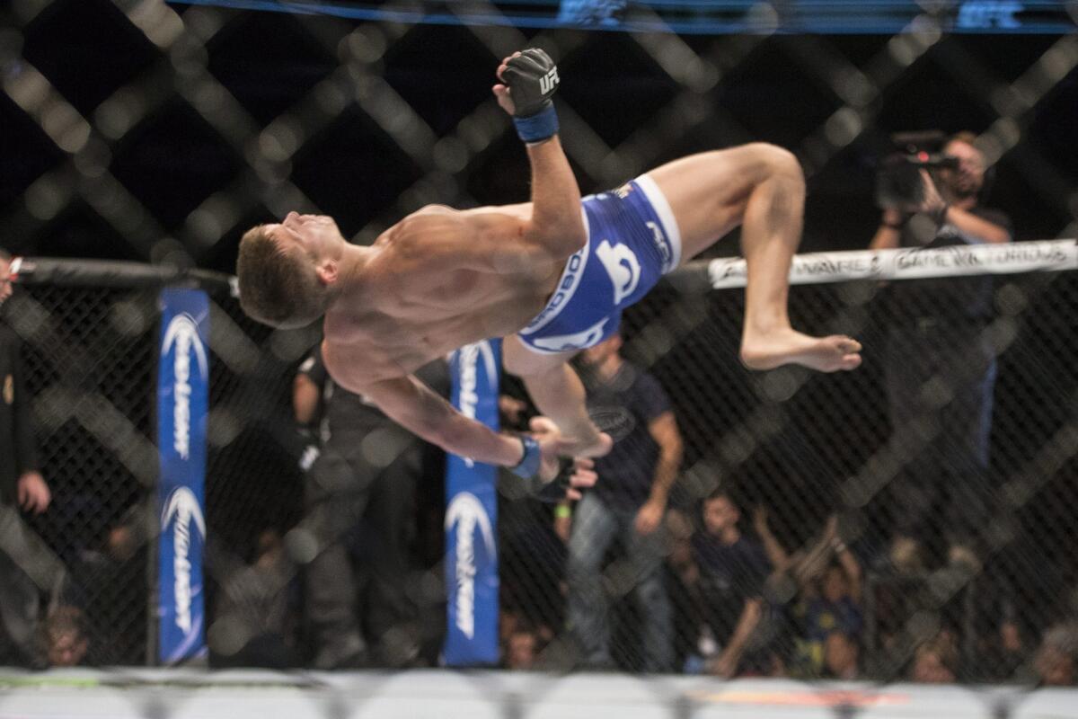 Stephen Thompson, doing a backflip after a win at UFC 165, had more to celebrate Saturday.