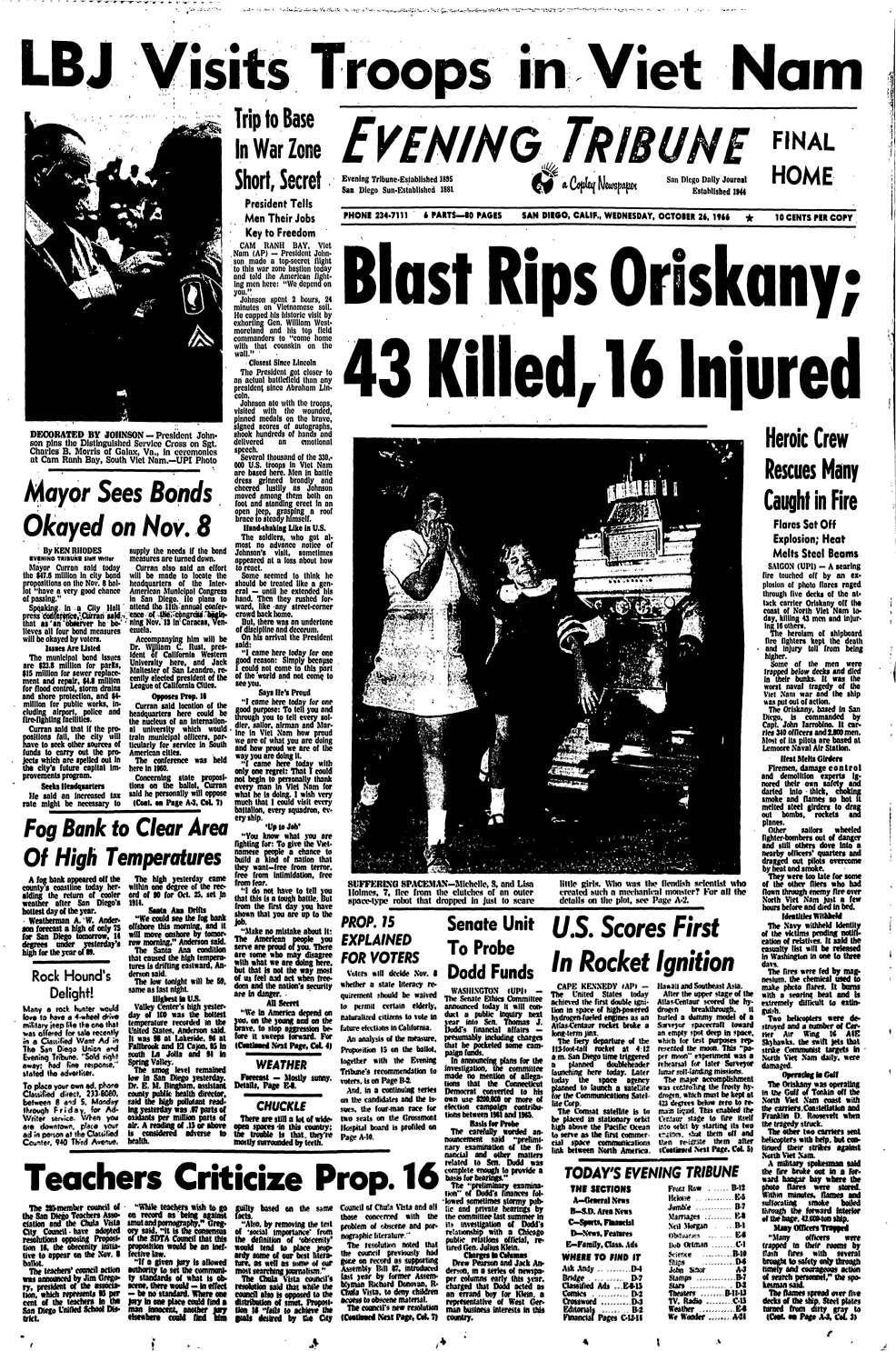 From the Archives: USS Oriskany fire claimed 44 lives in 1966 - The San  Diego Union-Tribune