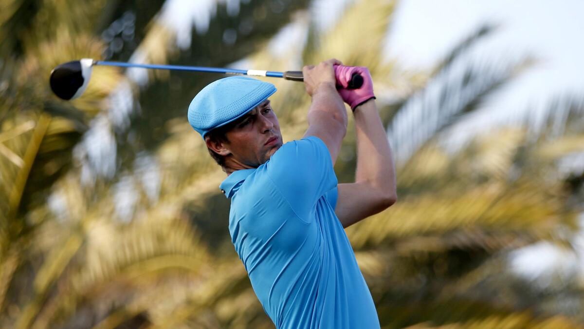 Bryson DeChambeau hits a tee shot during the second round of the Abu Dhabi HSBC Golf Championship on Friday.