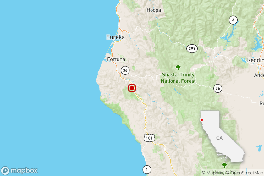 A magnitude 3.3 earthquake was reported at 8:56 a.m. Thursday near Fortuna, Calif.