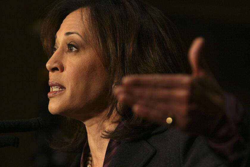 Atty. Gen. Kamala Harris, seen in 2010, announced Friday a $500-million settlement with LCD panel makers. Californians who bought certain products may be eligible to receive some of the money.