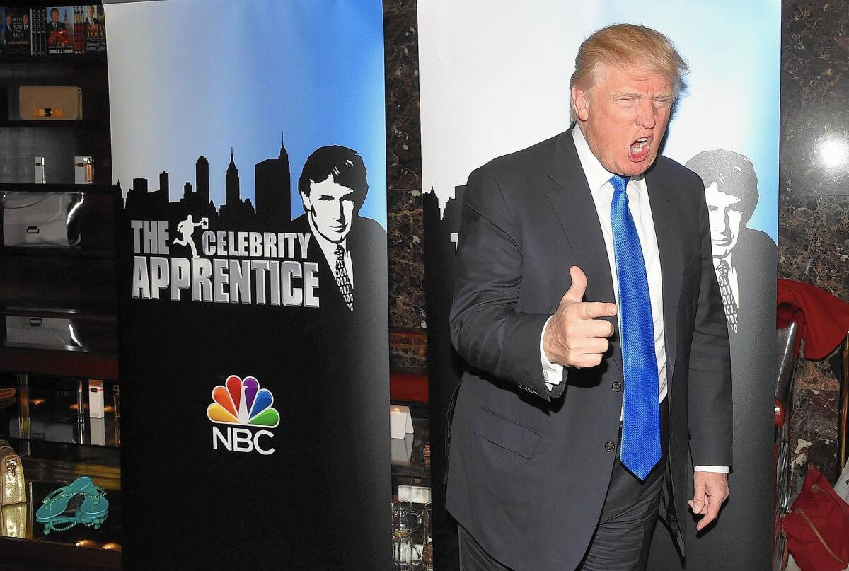 Donald Trump former of the NBC series “The Apprentice”  
