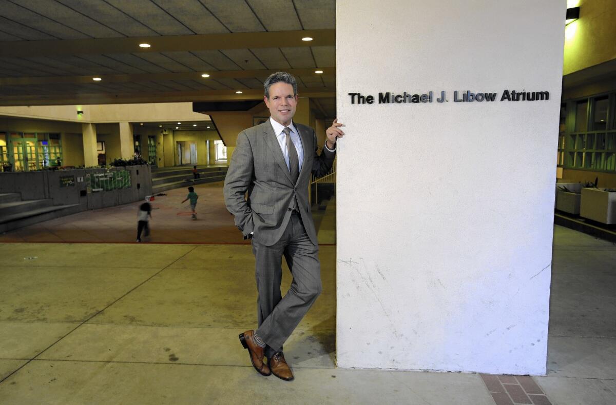 Real estate agent Michael J. Libow paid $21,750 to have the atrium at Beverly Vista Elementary named after him.