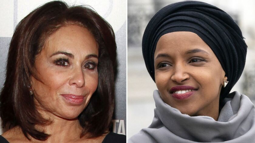 Fox News host Jeanine Pirro this month questioned Rep. Ilhan Omar's wearing a hijab.