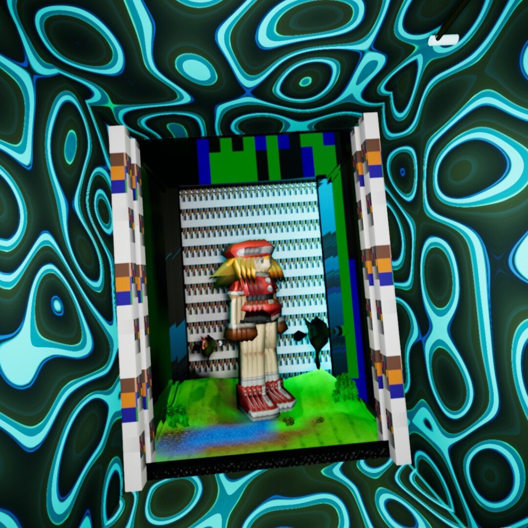 A still from artist Keith Tolch’s interactive, virtual reality artwork, “Glass Bottom Brain.”