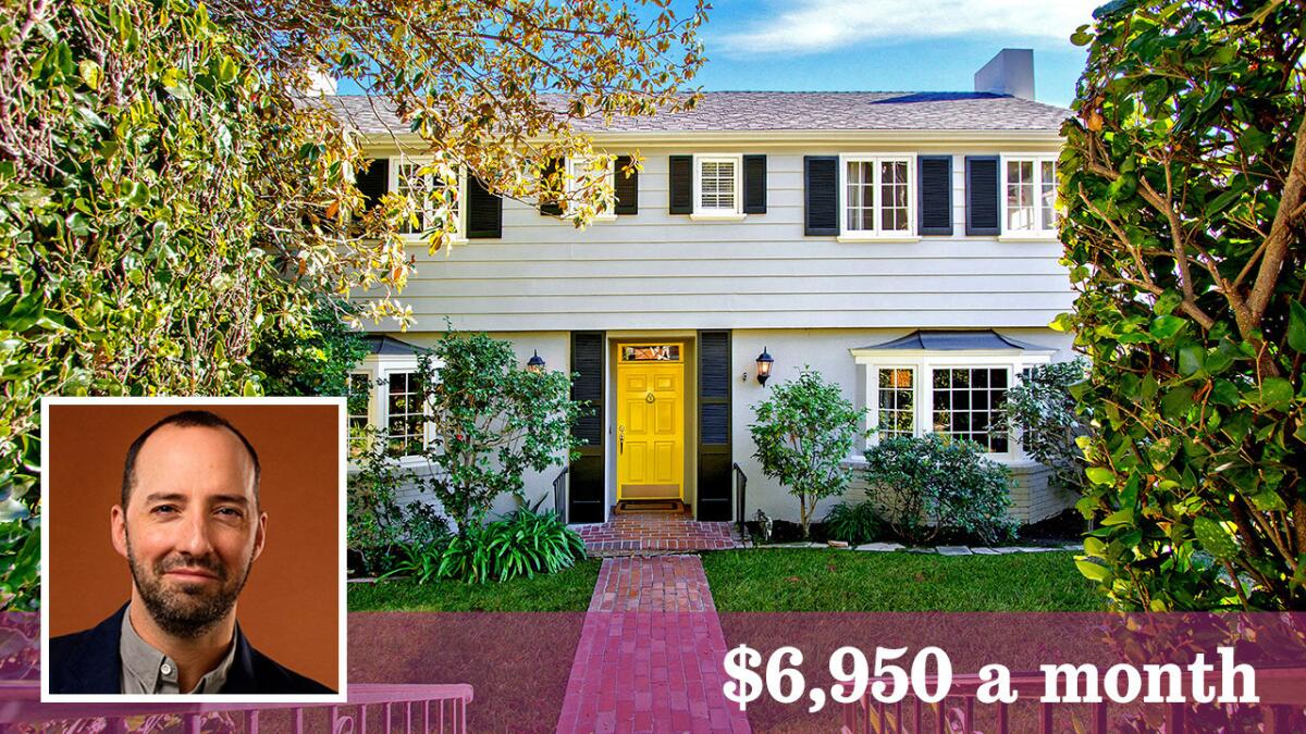 Actor Tony Hale of “Veep” has listed his Los Feliz house for lease at $6,950 a month.